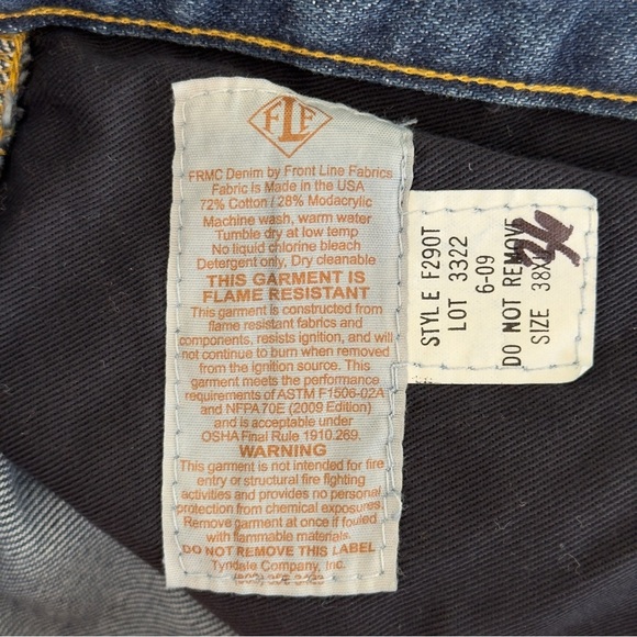Tyndale Fire Resistant Dark Wash Jeans - Picture 8 of 8